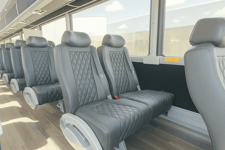 interior of Coach Bus Boulder charter bus