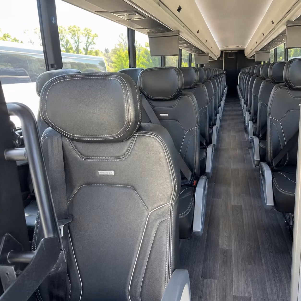 56 passenger charter bus interior